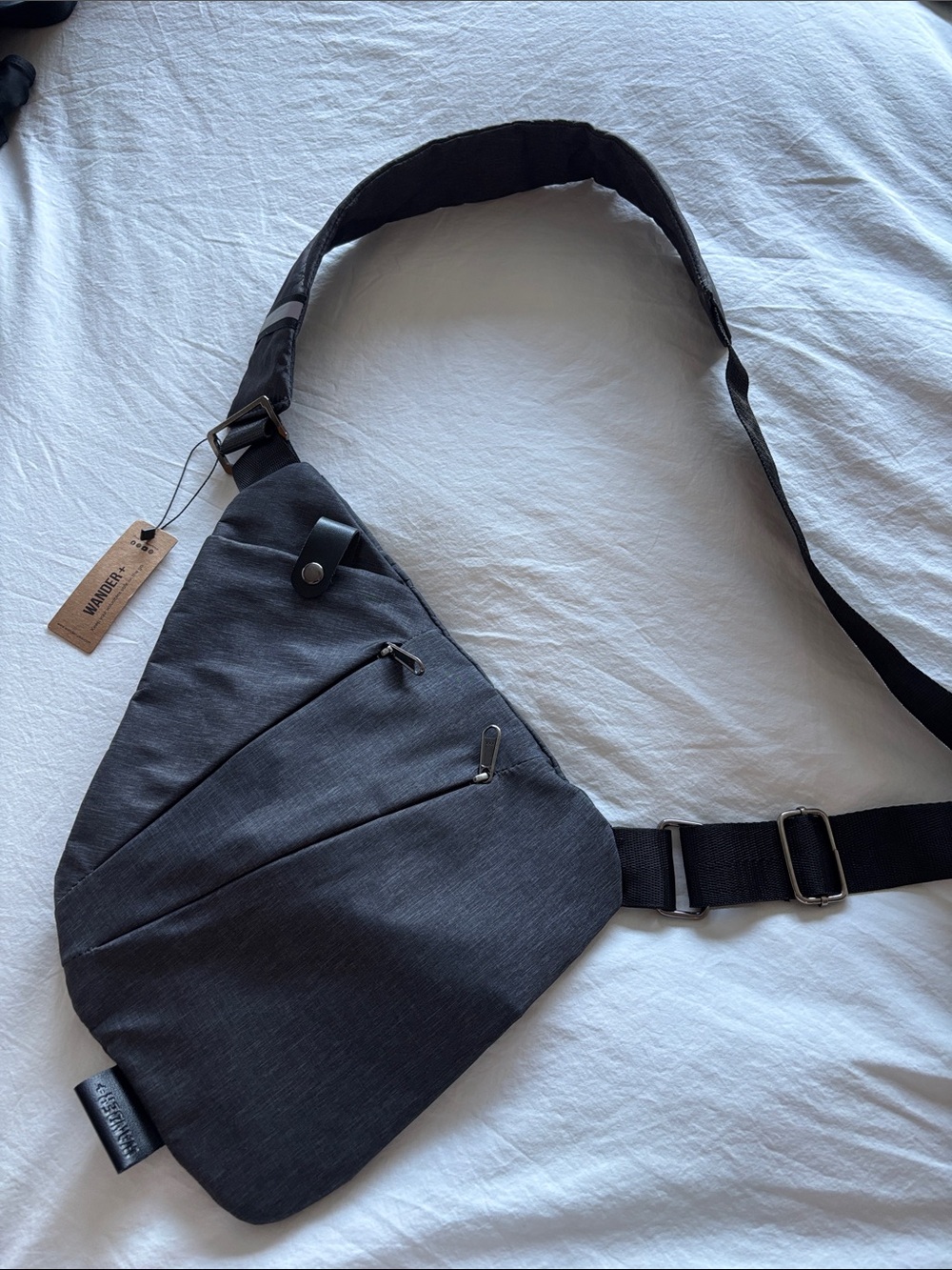 Wander + women’s anti theft Charcoal Crossbody Sling Bag
